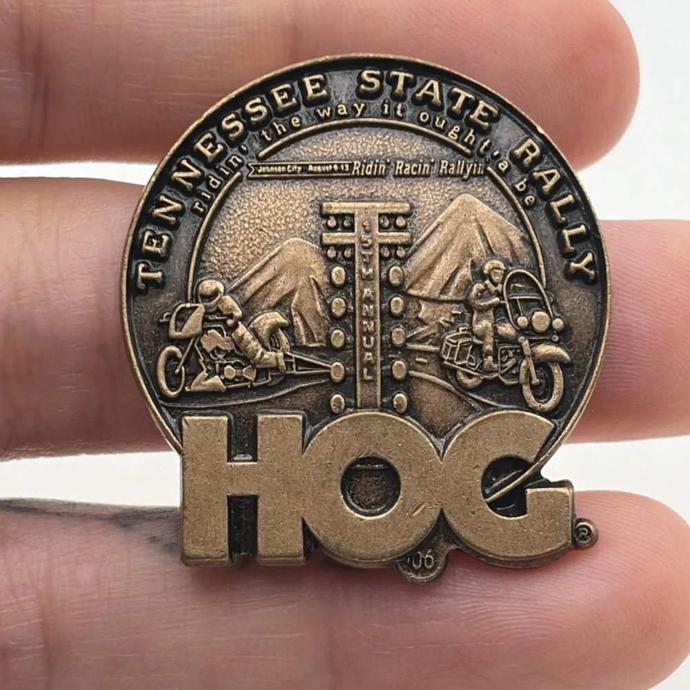 Harley Owners Group Harley Davidson Motorcycles Tennessee Rally Lapel Hat Pin